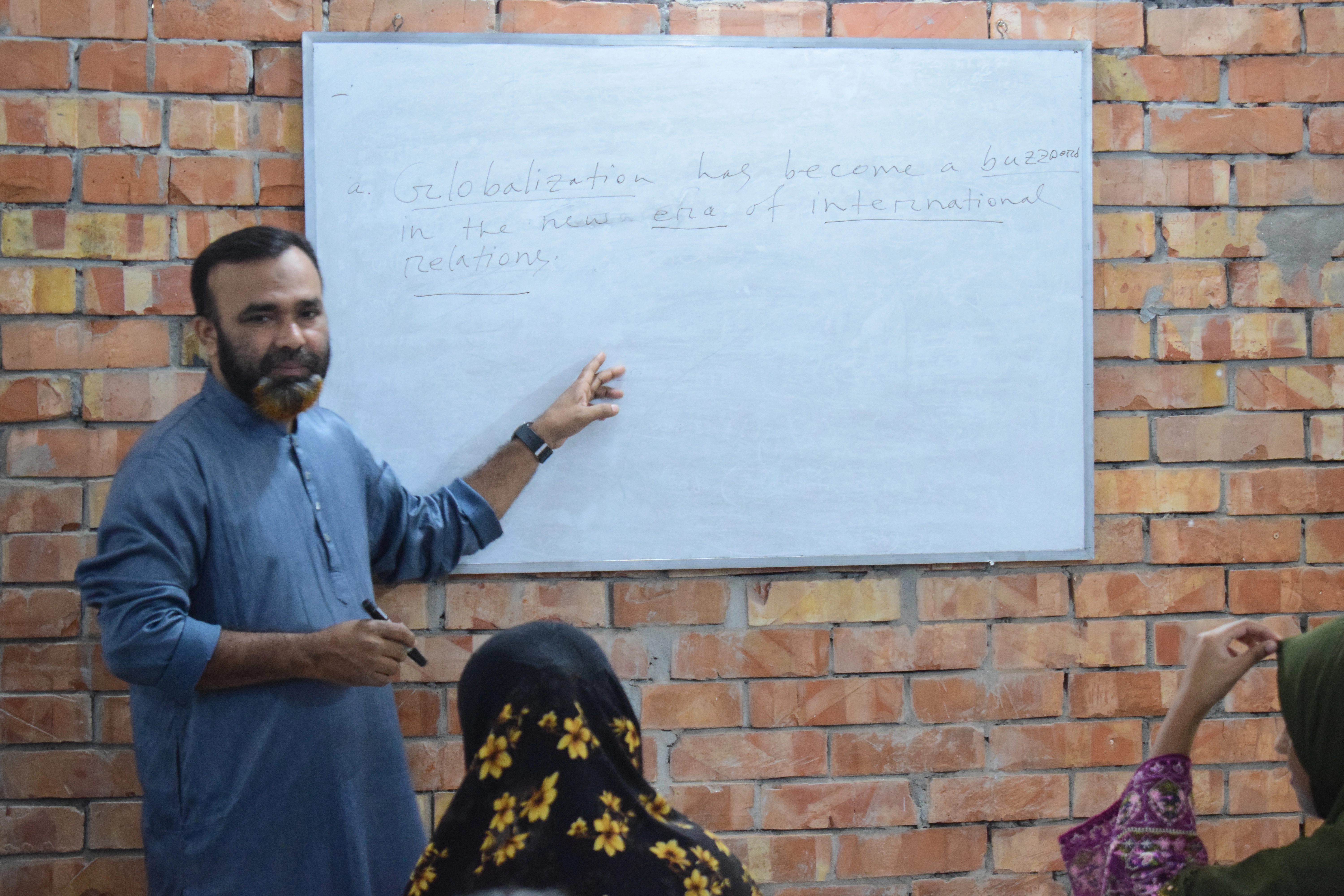 Students studying in a classroom
